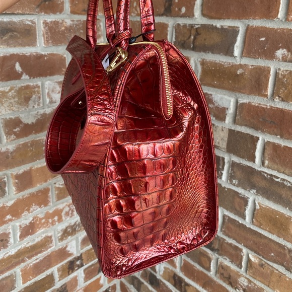 NWT Brahmin Caroline Satchel Red Chili Bag - Picture 9 of 11